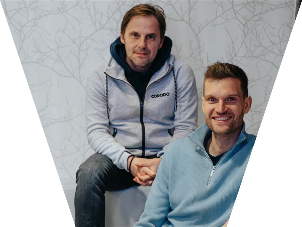 Florian Koch mit Dominic Rossi, Gründer von Corodo